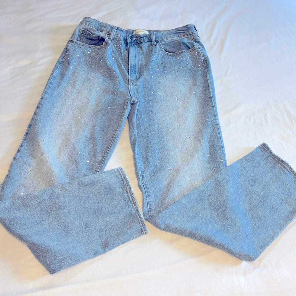 💖 {12R} NWOT Universal Thread Light wash High Rise 90’s Straight Jeans
